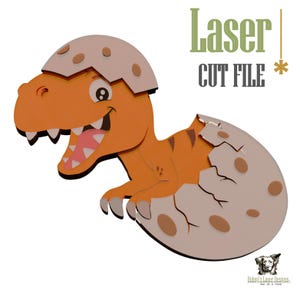 Dinosaur Laser Cut File: 3D Baby Dino SVG, Nursery Decor (Digital Download)