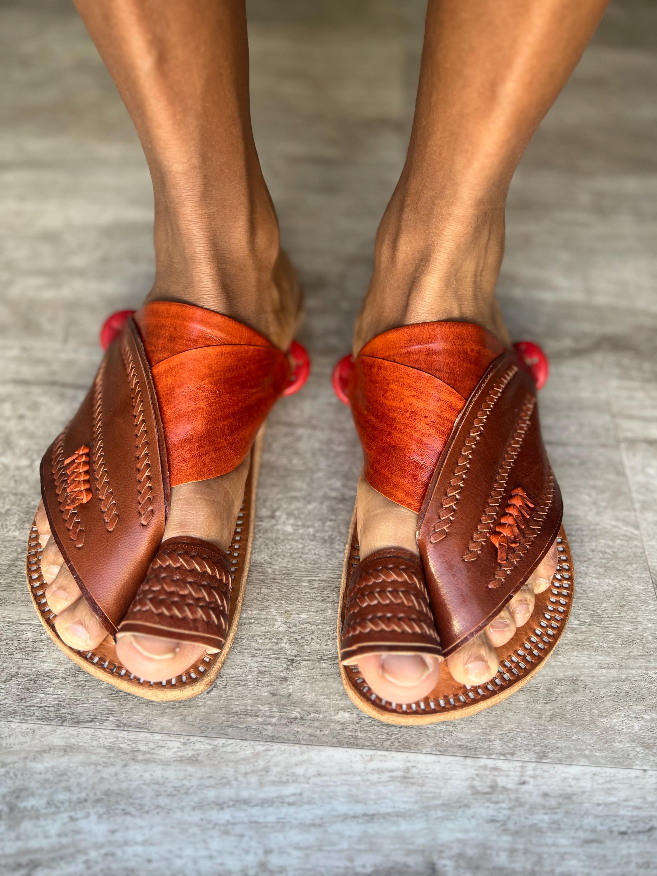 Camel Leather Sandals – Handmade Father