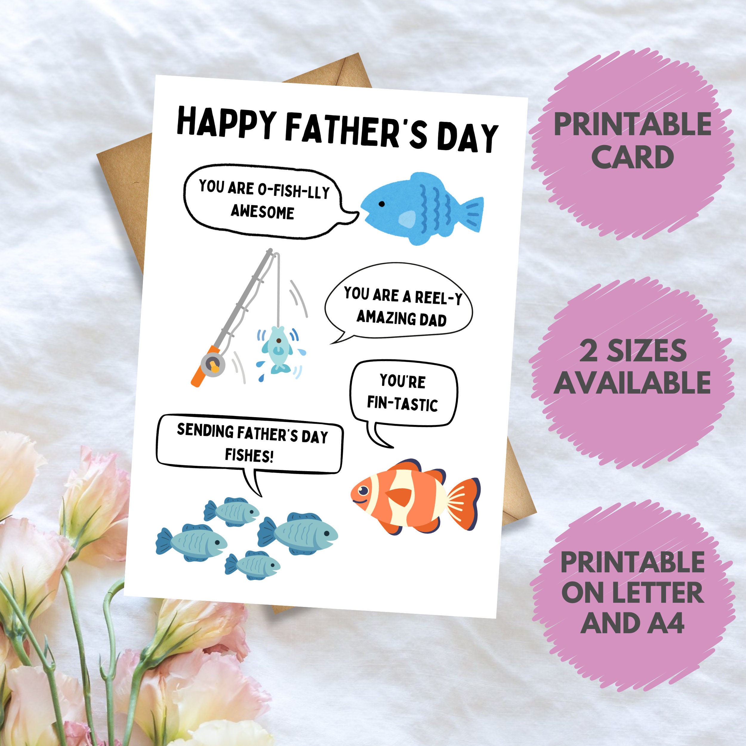 Printable Fathers Day Card Digital Greeting Card for Scrapbooking ...