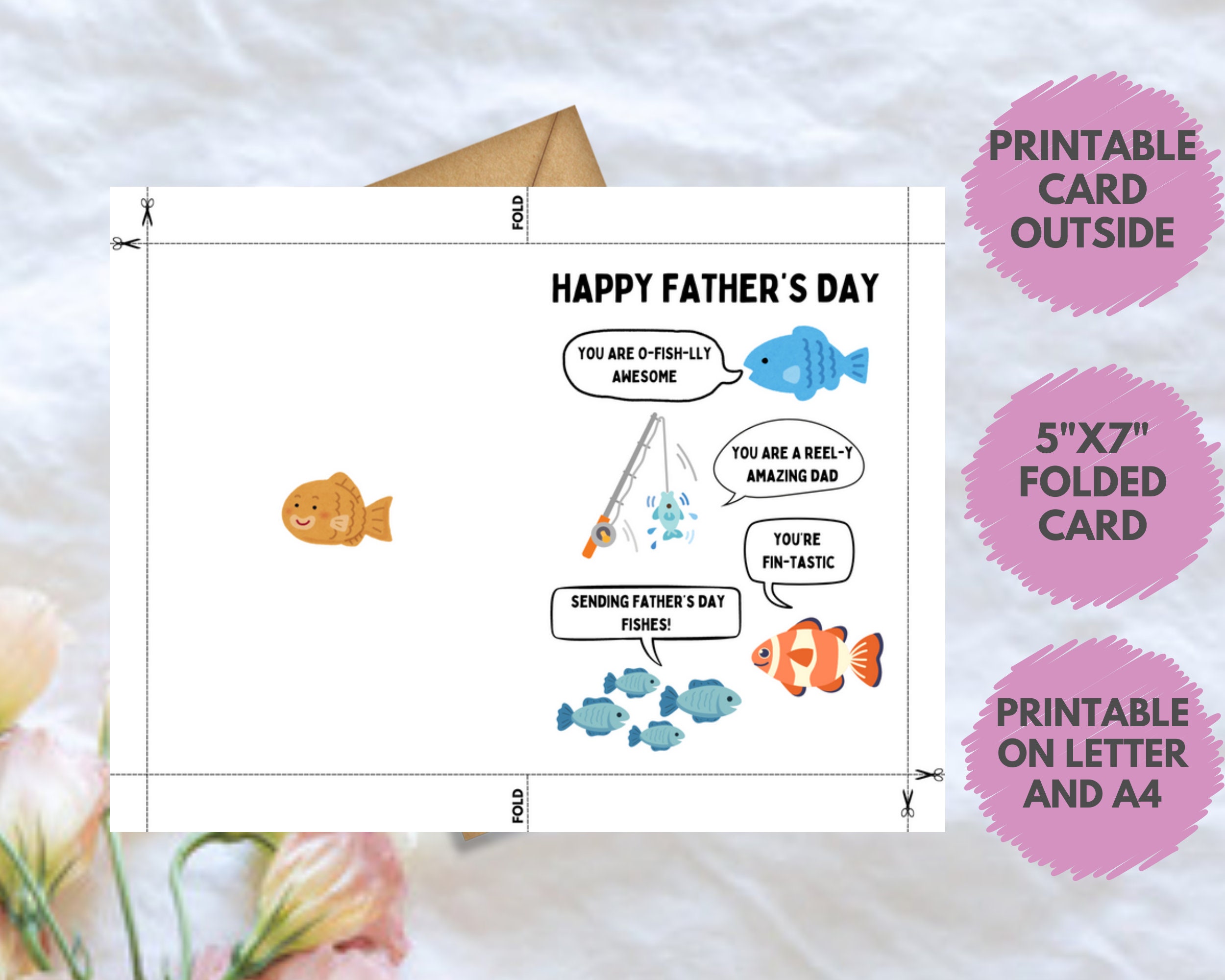 Printable Fathers Day Card Digital Greeting Card for Scrapbooking ...