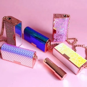 5 Stück Luxus leere Lippenstiftbeutel, DIY selbstgemachte leere Lippenstiftbeutel mit Spiegel, DIY Defekter Lippenstiftersatzschlauch