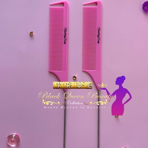 2 Pcs Precision Comb Haircare Heatless Stainless Steel Cosmetic Handle Kit