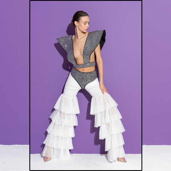 Pants - Tiered Ruffle Tulle Pants