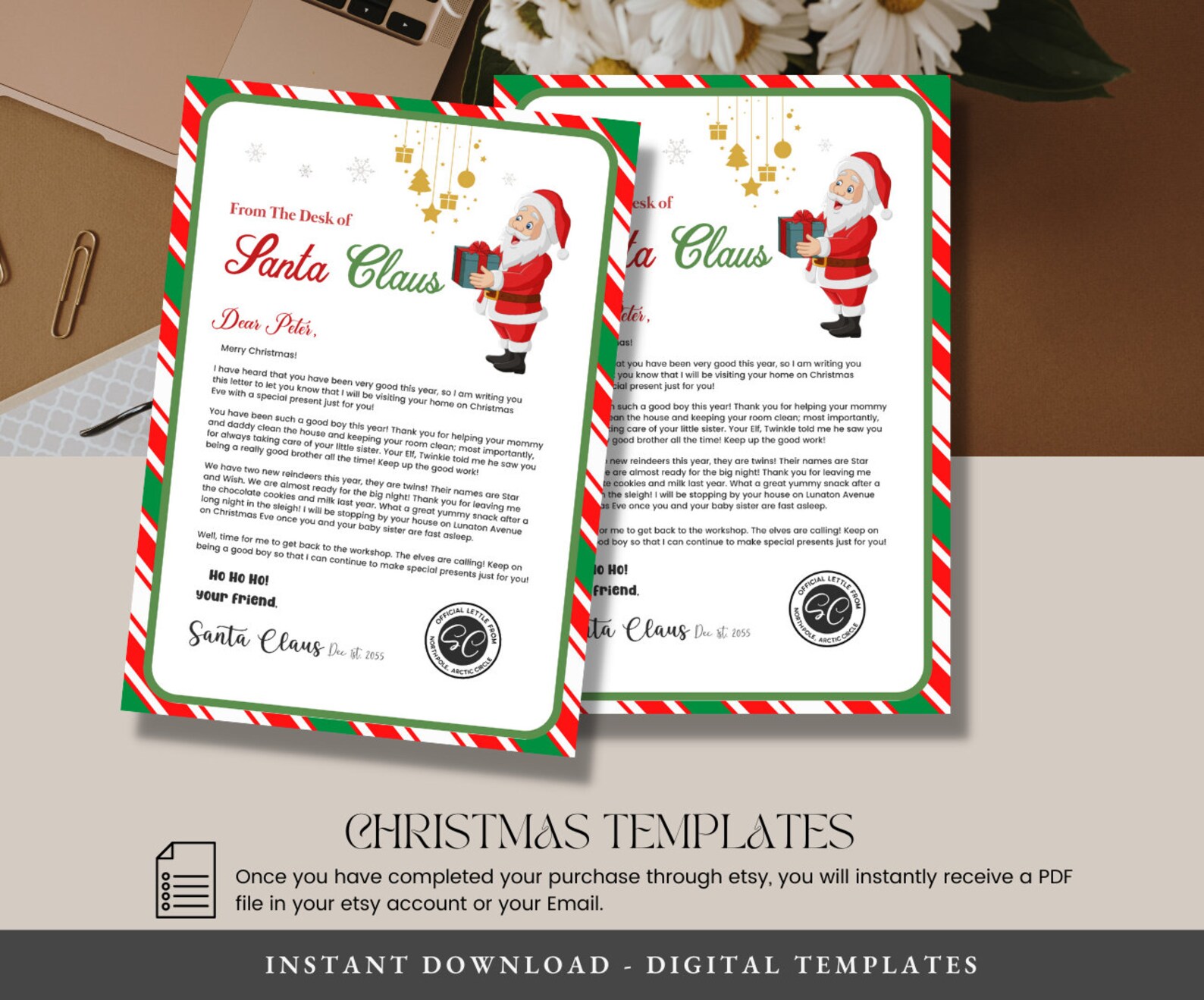 EDITABLE BUNDLE Approved Letter From Santa Approved Letter + Nice List ...