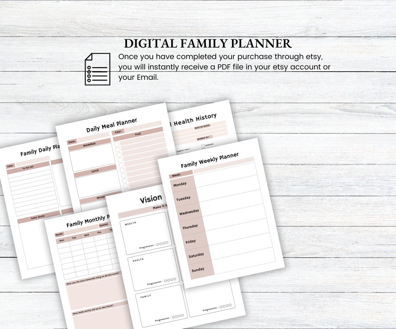 Family Planner, Printable Family Planner, Meal Planner, Family Schedule ...
