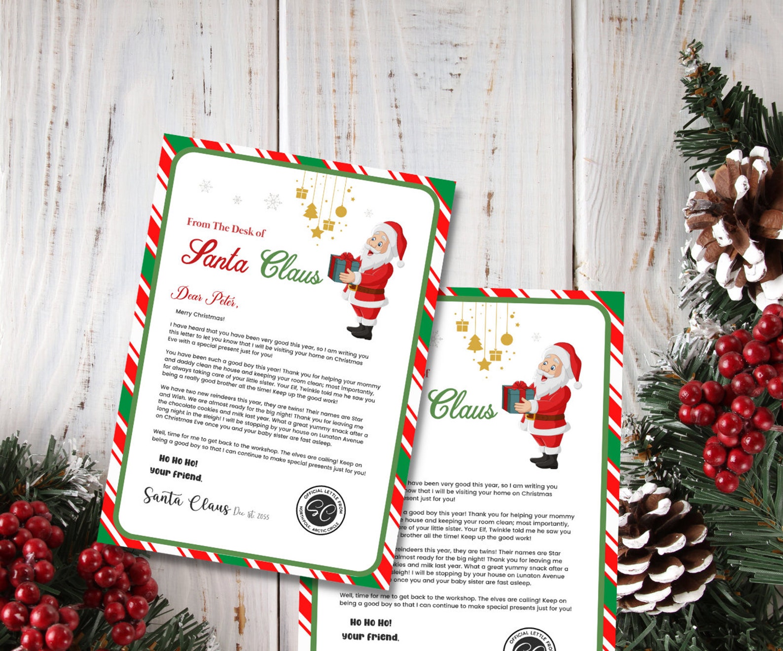 EDITABLE BUNDLE Approved Letter From Santa Approved Letter + Nice List ...