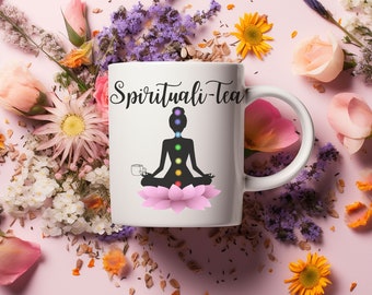 Spirituali-Tea Mug | Chakra Lotus Meditation, Yoga Gift