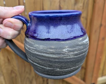 Handmade Midnight Mulberry Marbled Clay Mug