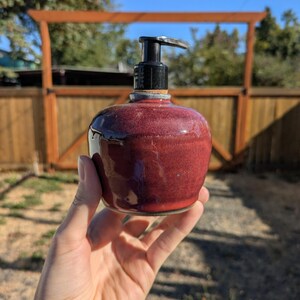 Handmade Bright Red Soap Dispenser (12 oz)