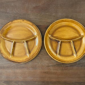 St Clement France 1655 Divided Appetizer Fondue Plates | Pottery | Set of 2