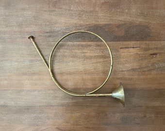Vintage Brass French Horn | Christmas Holiday Hunting Decor