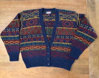 Vintage Princeton Club-tröja för kvinnor, stor kofta | Morfar/mormor