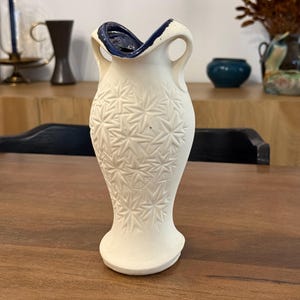Vintage McCoy MCP Atomic Starburst Vase Cobalt Blue 1968 Mount Clemens