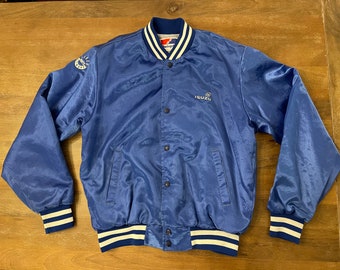 Vintage 1980s Isuzu Swingster Bomber Jacket | Mens Blue USA Medium Nylon