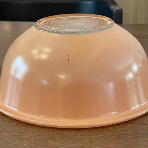 Vintage Pyrex Nesting Glass Mixing Bowl 323 Peach Clear Bottom Corning zdjęcie 8