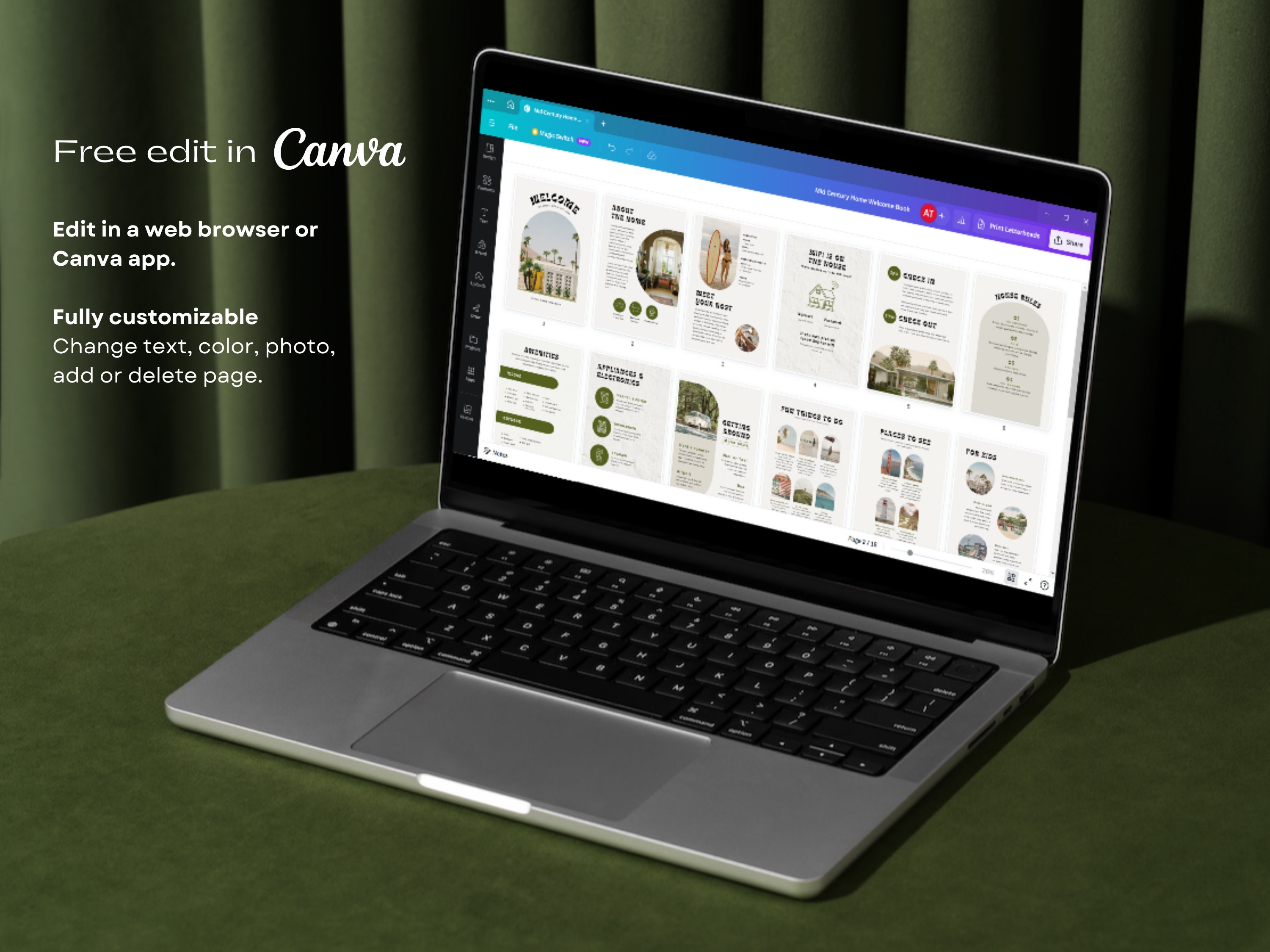 Editable Book Template, Airbnb Manual House Book, Minimalist