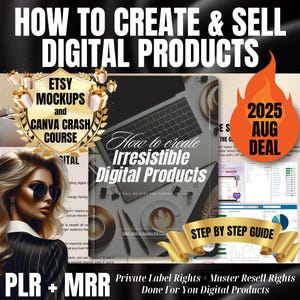 Digitale Etsy-productgids: e-book MRR PLR, canva-sjablonen en testmodellen