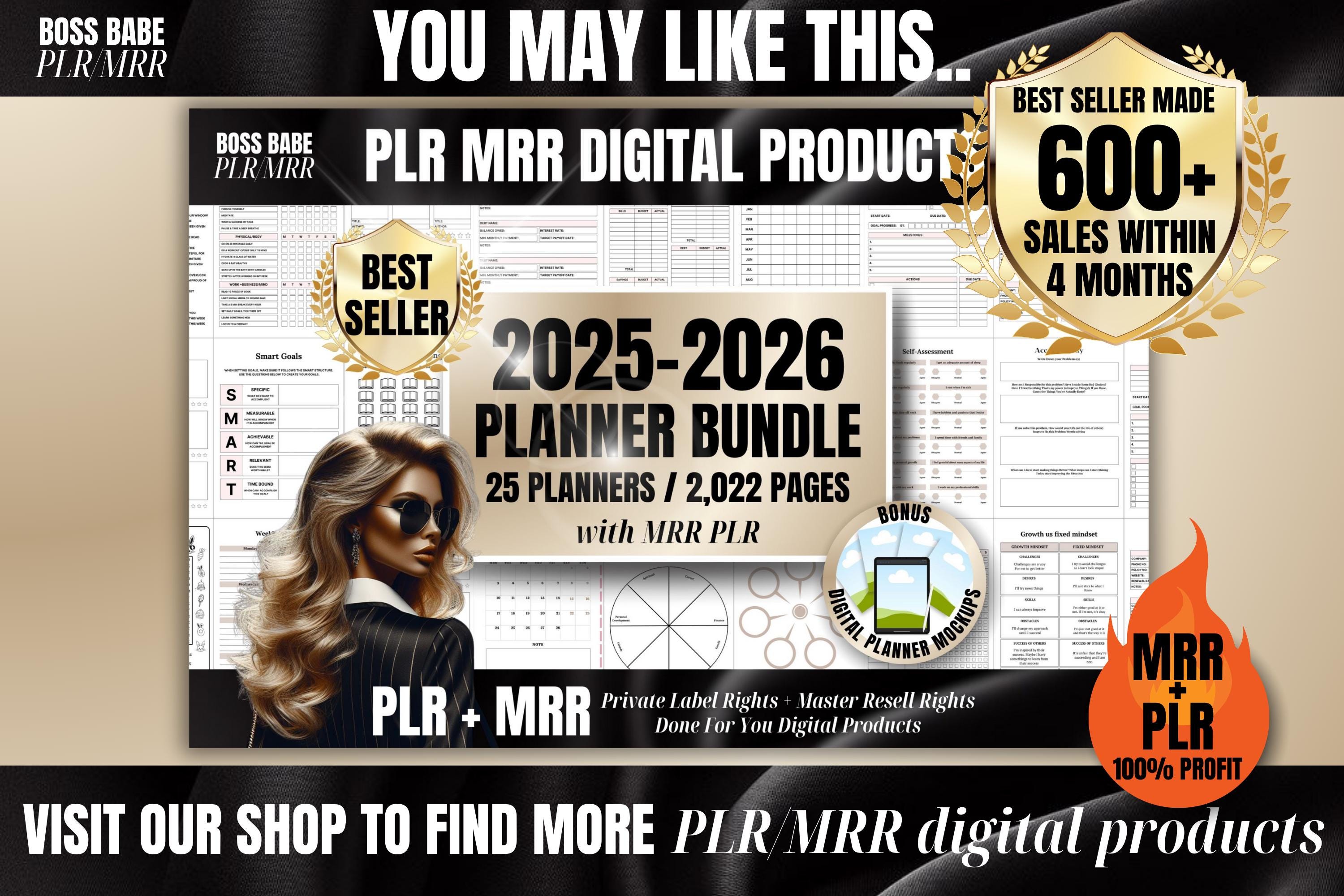 2026-2027 Digital Planner Templates Bundle: MRR PLR Canva Planners ...