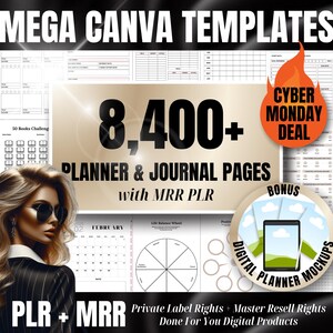 MRR PLR Digital Canva Planner Templates Bundle Master Resell Rights ...