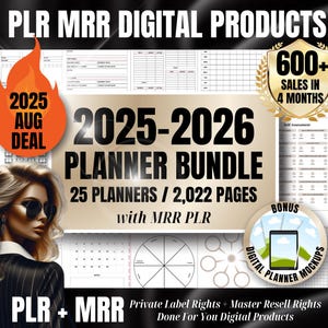 2025-2026 Digitaler Planer Vorlagen Bundle: MRR PLR Canva Planer (Digitaler Download