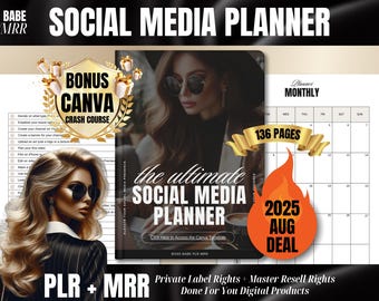 Social Media Planner Canva Templates: MRR PLR Digital Products