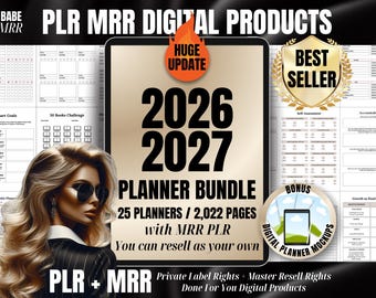 2026-2027 Digital Planner Templates Bundle: MRR PLR Canva Planners