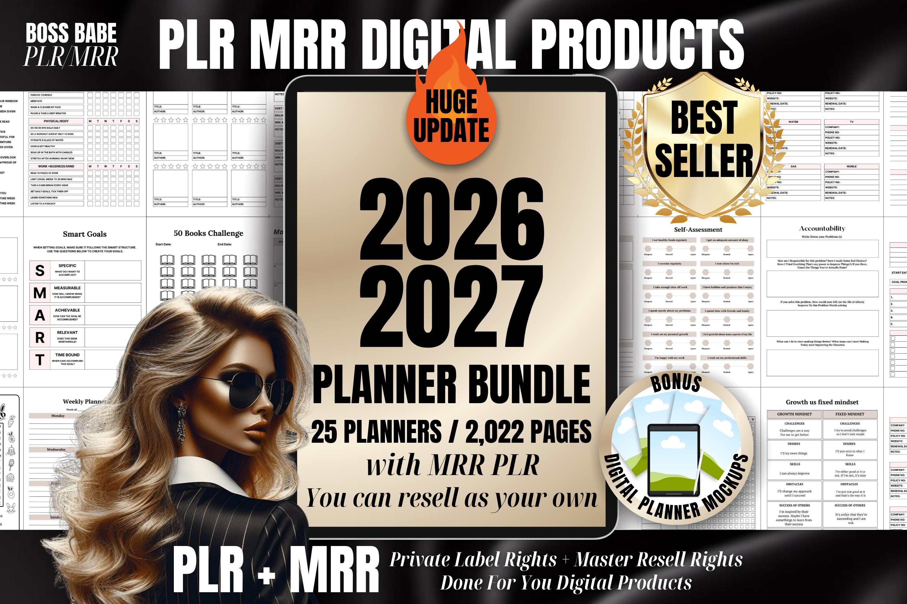 2026-2027 Digital Planner Templates Bundle: MRR PLR Canva Planners - Etsy