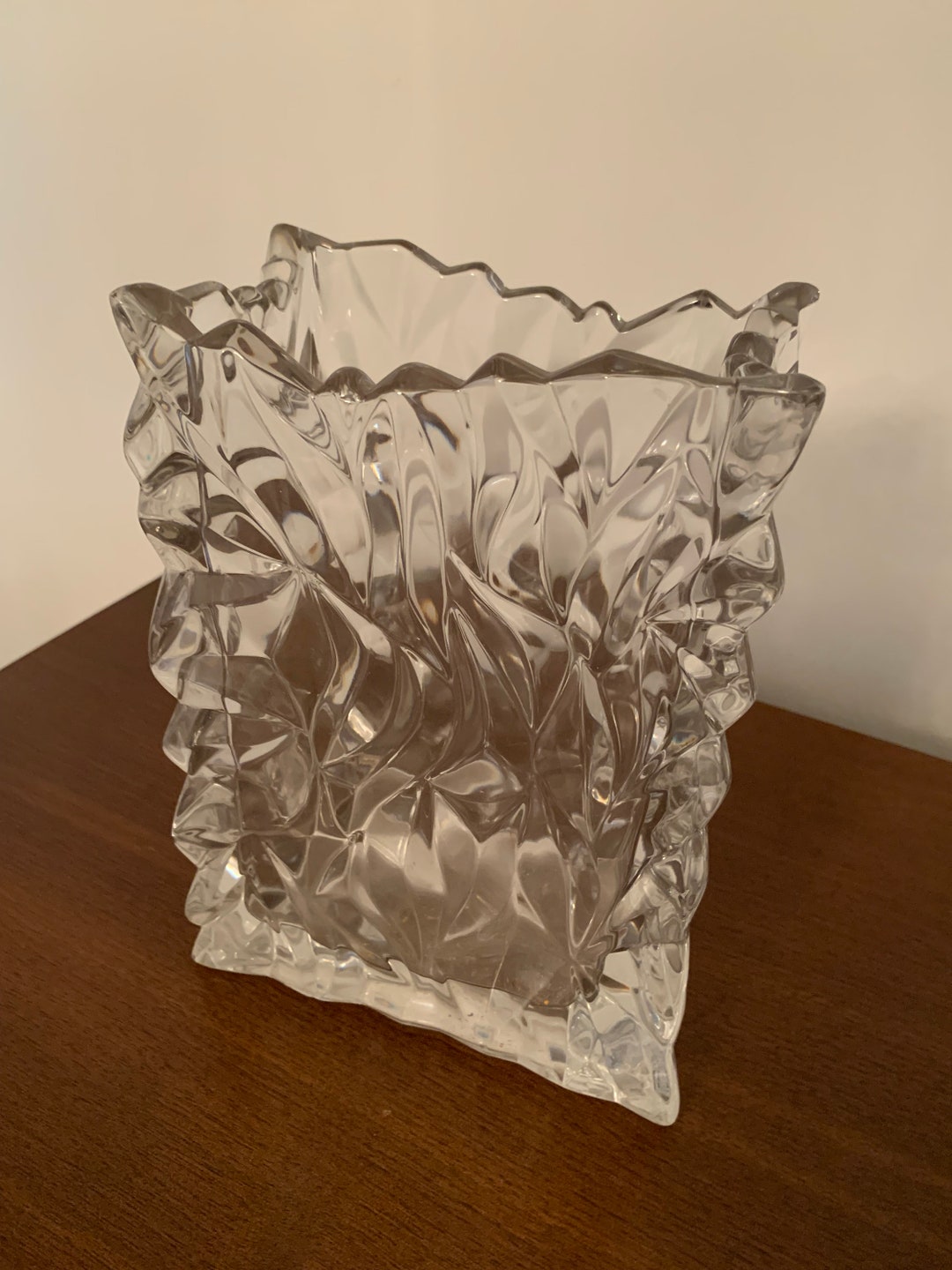 Rosenthal Studioline Crystal Glass Paper Bag Vase 63/4 Etsy