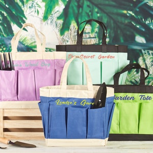 Monogram Garden Tote Etsy
