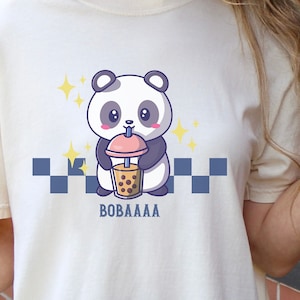Panda boba tea shirt,  boba t-shirt, tea lover, women’s shirt, tea lover gift, gift for daughter, cute shirt, for mom, comfort colors