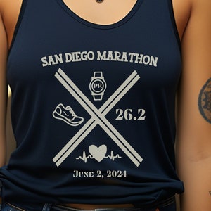 Custom Marathon Women&#39;s Ideal Racerback Tank,  Supporter team group tank for marathoner’s family matching, custom 26.2, marathon finisher