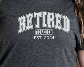 Custom Teacher Retirement Short Sleeve Tee, Custom retirement tee, retired teacher, retirement gift shirt, end of the year teacher t-shirt