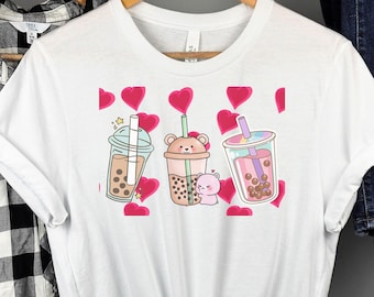 Boba Tea Shirt, Bubble Tea, Milk Tea shirt, Boba Tea Gift, Cold Drinks Shirt, funny boba tea shirt, heart love boba tea shirt, love boba tee