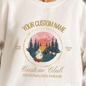 Vintage Custom Camp Bachelorette Party Sweatshirt, Mountain Bride Camp Shirt, Hiking Bridal Party gifts, Lake Themed bach party Crewneck
