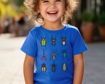 Kids bugs Tee, entomology shirt, bug lover shirt, entomology gift shirt for boy, insect shirt for girl, insect lover tee, beetle gift tee