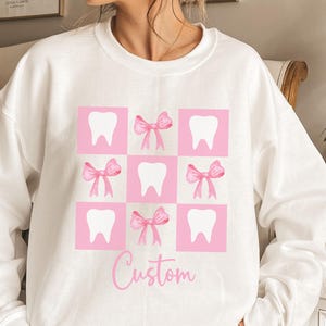 Personalized Cute Tooth Fairy Sweater, Cozy Crewneck for Moms, Dental Gifts, Teeth Lovers, Dental Hygiene Celebration Gear Sweatshirt