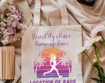 Customizable Cotton Canvas Tote Bag - Perfect for Races, Fitness, Everyday Use, Gifts, Eco-friendly Bag, Team Group Running Gift