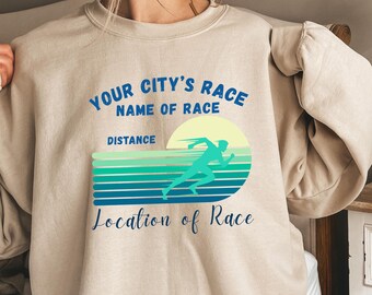 Custom Race Sweatshirt | Unisex Running Gear | Personalized Athletic Apparel | Race Day Gift | Comfortable Crewneck