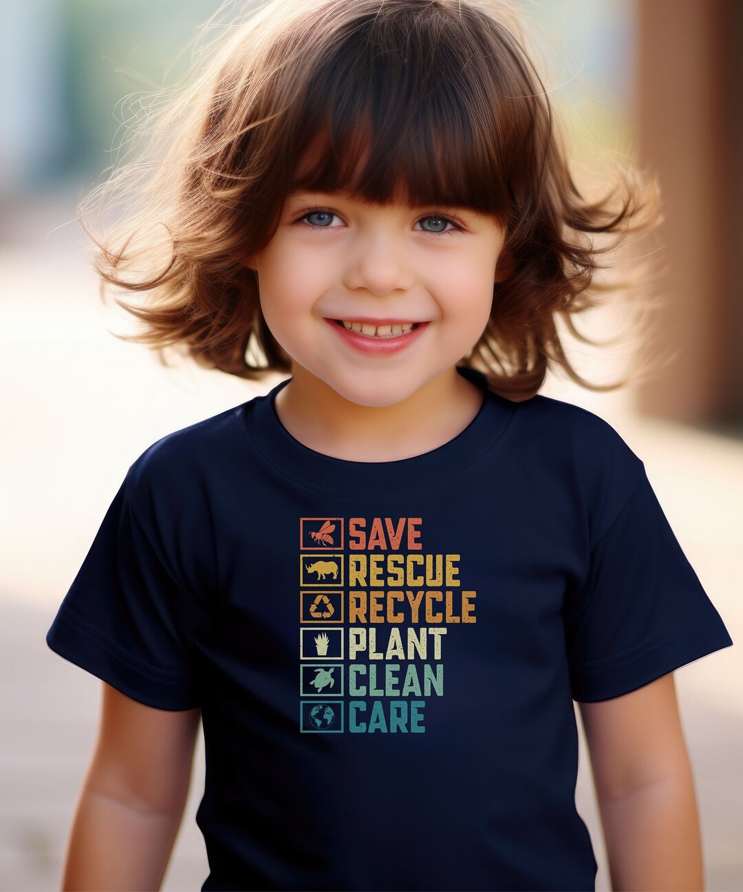 Kids Save Rescue Recycle Plant Clean Care Earth Day Tee, Make Everyday Earth Day Tshirt