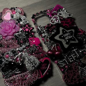 Handmade Bedazzled Y2K Custom Junk Phone Case: Hello Kitty Decoden Bling image 5