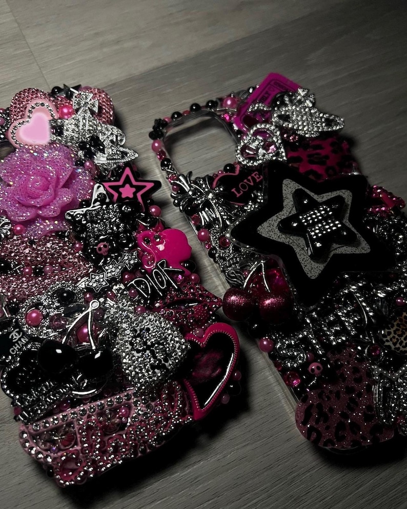 Handmade Bedazzled Y2K Custom Junk Phone Case: Hello Kitty Decoden Bling image 5