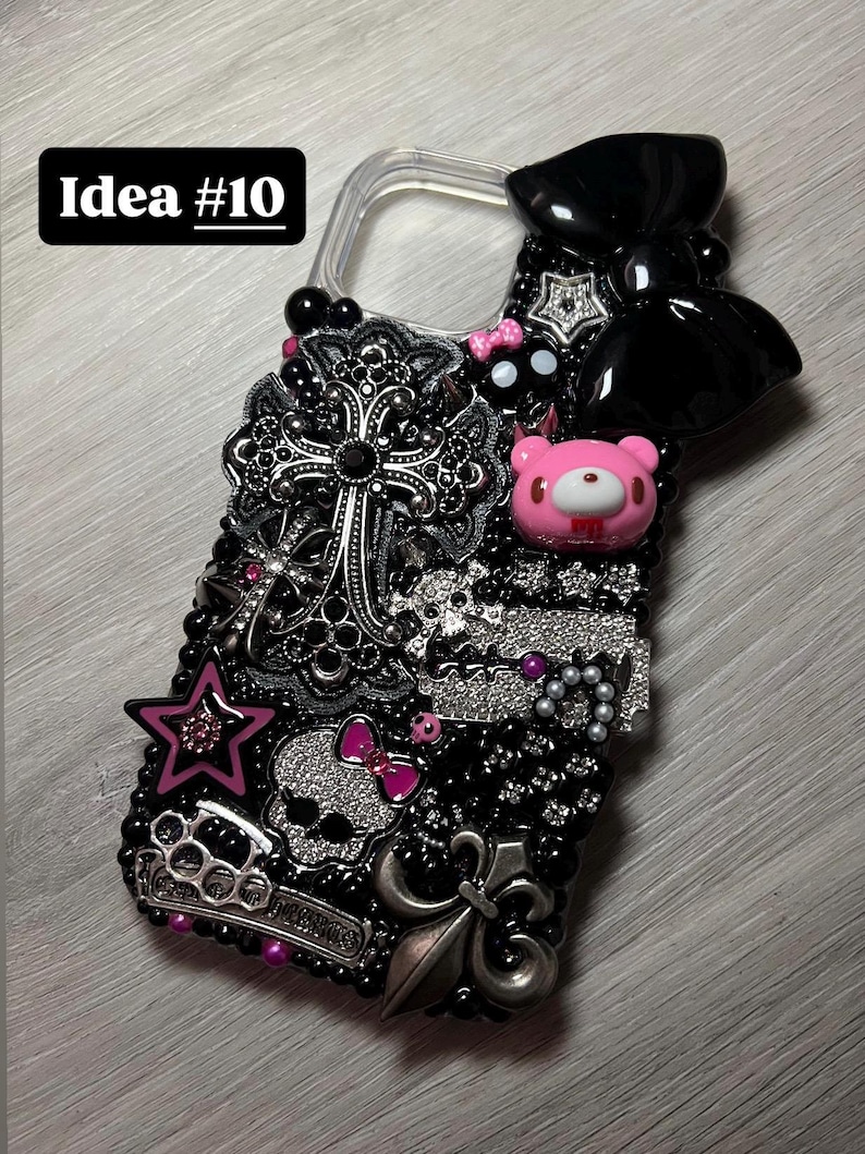Handmade Bedazzled Y2K Custom Junk Phone Case: Hello Kitty Decoden Bling image 15