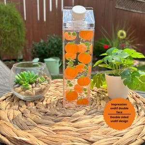 Bouteille style carton lait citrouilles d'halloween ,cadeau pour l'halloween, bouteille amusante, Gobelet en plastique citrouille halloween,