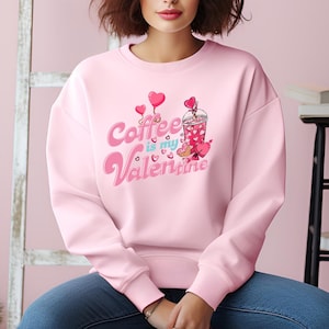 Comfortable Valentine&#39;s Day Sweatshirt for Coffee Lovers - Iced Coffee Lover Sweatshirt, Valentine&#39;s Day Gift, Coffee Shirt