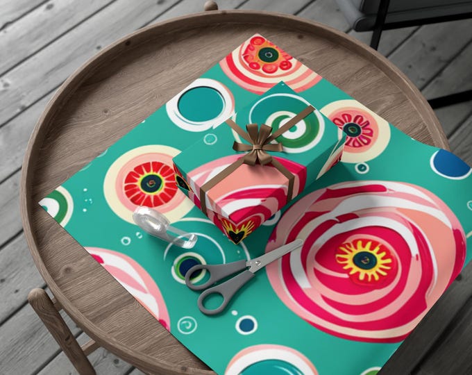 Featured listing image: Flower Pattern Gift Wrapped Paper Rolls, Floral Wrapping Sheets, Craft DIY Supplies, Decorative Packaging