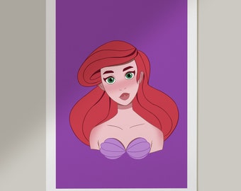 Nursery wall art gift for kids baby shower gift Princess Ariel Prints Nursery Decor Nursery Prints Girls Bedroom Prints