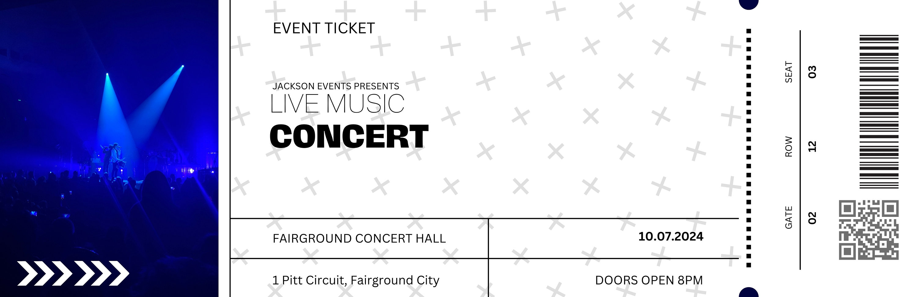 Editable Concert Ticket Template, DIY Event Ticket, Custom Concert