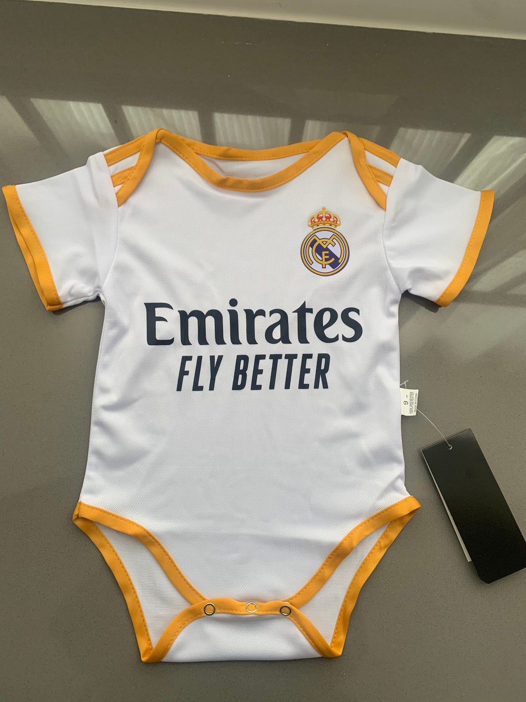 Customized Baby Soccer Jersey, 2324 Real Madrid White Jersey, Kids