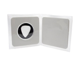 Autograph-Ready Vinyl Flip Guitar Pick Display Case - White