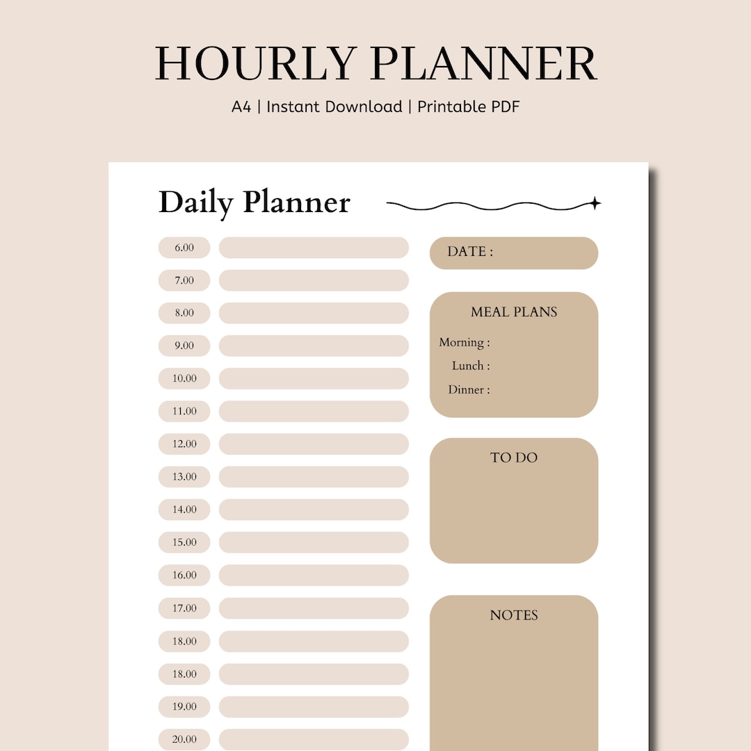 Daily Planner Printable, Planner Fillable, Daily to Do List, Minimalist ...